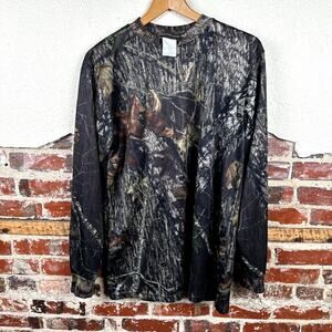 Vintage Jerzees Outdoors Shirt Size Medium Mossy Oak Break Up Camo Long Sleeve